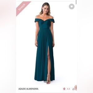 NWT Azazie Almendra Bridesmaids Dress - Peacock Stretch